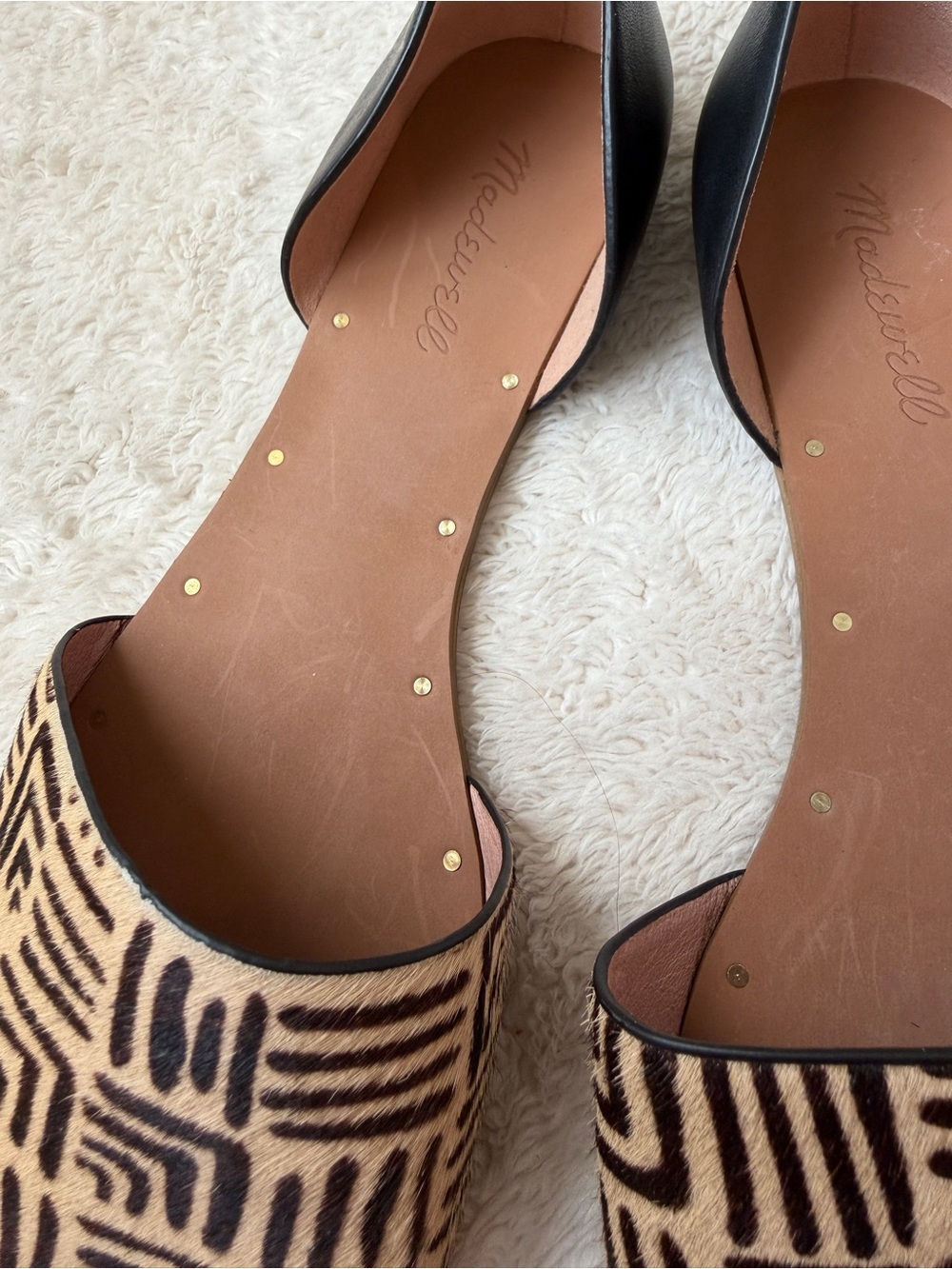 Madewell Thea D'Orsay Slide Sandals in Printed Calf Hair – Mint Condition - Picture 4 of 5